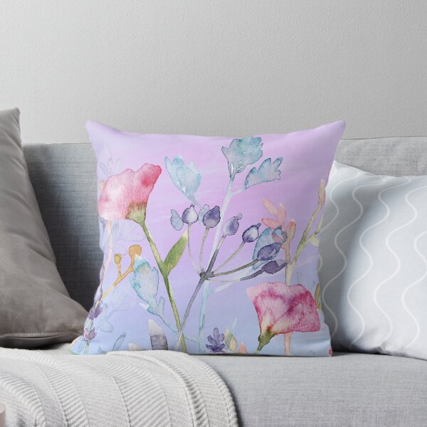 Item preview, Pastel Pink, Blue, Purple Watercolor Flowers  designed and sold by DreamingDuck.