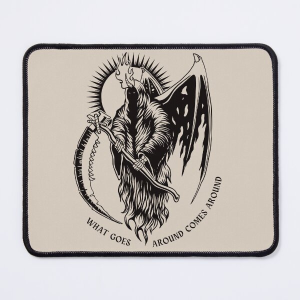 Item preview, What goes around comes around death karma designed and sold by MonochromeEcho.