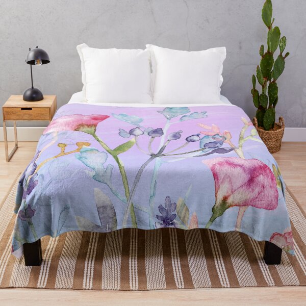 Item preview, Pastel Pink, Blue, Purple Watercolor Flowers designed and sold by DreamingDuck.