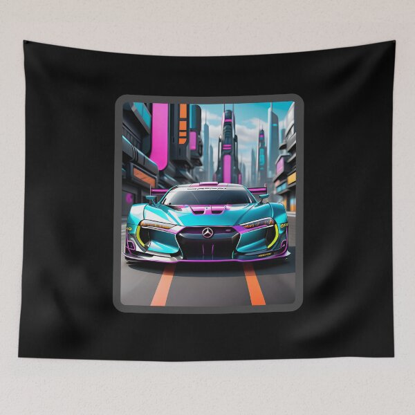 Item preview, Cyberpunk Racing Sports Car With City Skyline designed and sold by TheArtOfPat.