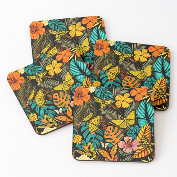 Item preview, Atractive Flowers and butterflies tropical pattern designed and sold by Rosa Elena Albornoz Mendez.