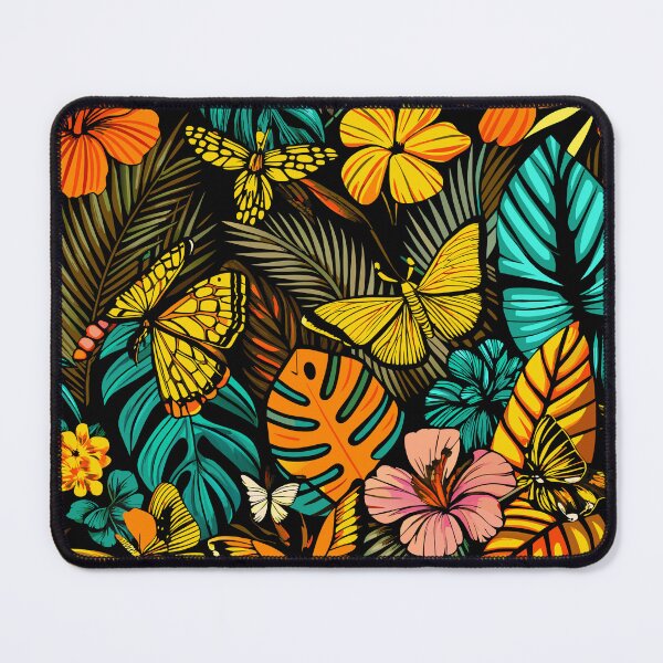 Item preview, Atractive Flowers and butterflies tropical pattern designed and sold by Rosa Elena Albornoz Mendez.