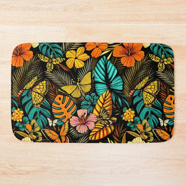 Item preview, Atractive Flowers and butterflies tropical pattern designed and sold by Rosa Elena Albornoz Mendez.