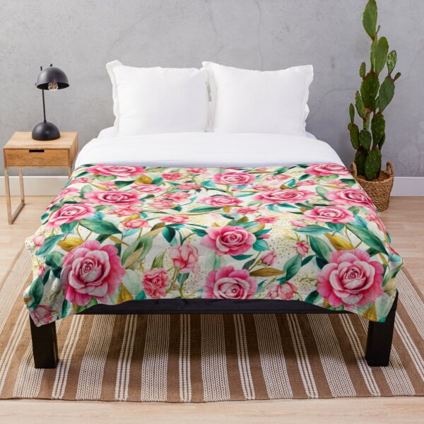 Aperçu de l'œuvre Motif floral rose rougissante créée et vendue par Sol-threads.