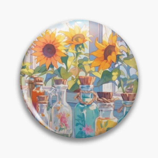 Artikelvorschau, Sonnenblumen auf der Fensterbank in Wasserfarben entworfen und verkauft von WigOutlet.