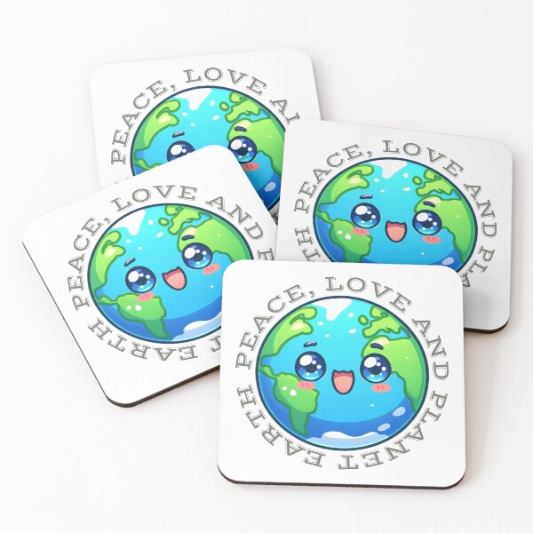 Item preview, Cute Chibi Earth Peace, Love, and Planet Earth Sticker T-shirt designed and sold by EWNDesigns.