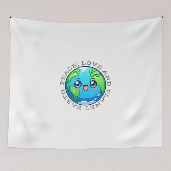 Item preview, Cute Chibi Earth Peace, Love, and Planet Earth Sticker T-shirt designed and sold by EWNDesigns.