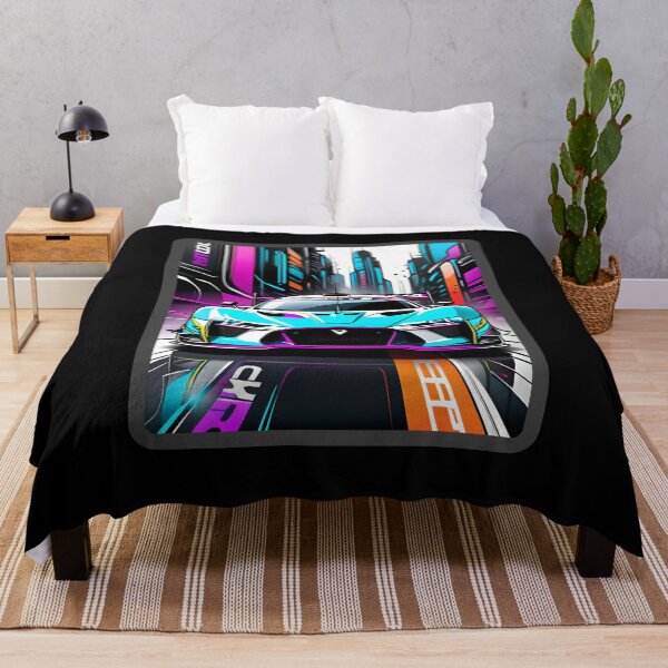 Item preview, Cyberpunk Racing Sports Car With City Skyline designed and sold by TheArtOfPat.