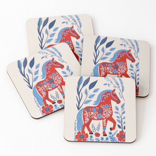 Item preview, Swedish Dala Horses Red, Funny Dala Horses designed and sold by Madebysomeny.