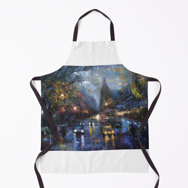 Item preview, Evening cityscape painting designed and sold by SashaBrisac.