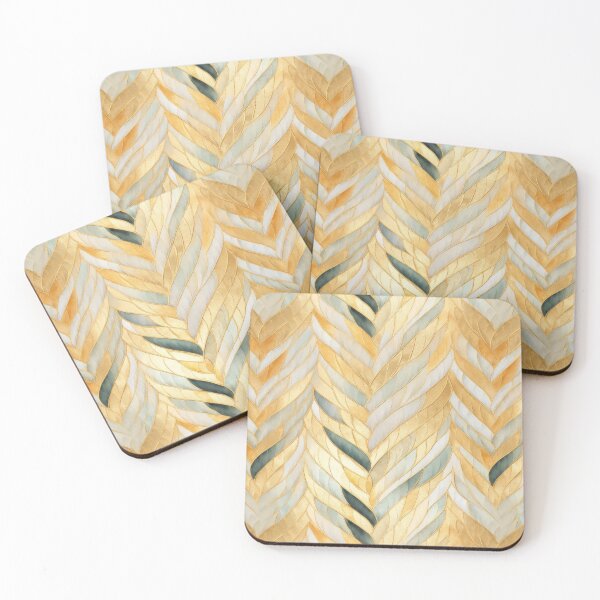 Item preview, Abstract drawing with golden paints. Golden and turquoise lines intertwine in an abstract pattern. designed and sold by SculpterioShop.