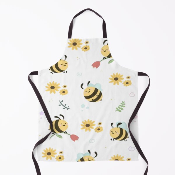 Item preview, Cute happy kawaii bees and flowers texture designed and sold by TOGETHERINSIEME.