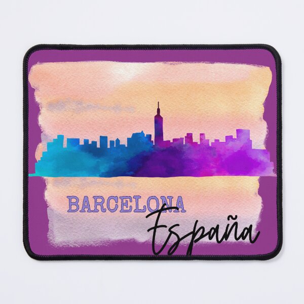 Item preview, Barcelona Spain España City Skyline in Purple Watercolor designed and sold by julyperson.