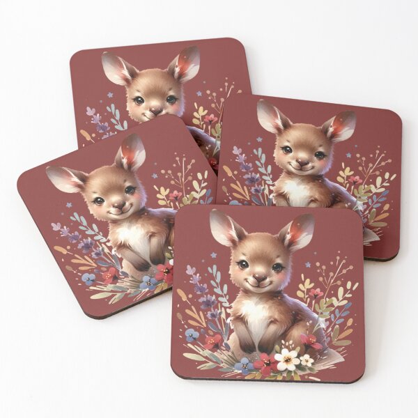 Item preview, Cute Kangaroo With Flowers designed and sold by NinniSilver.