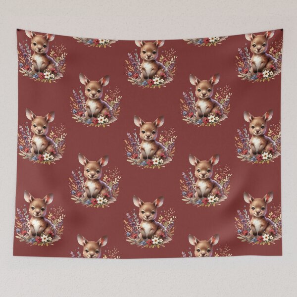 Item preview, Cute Kangaroo With Flowers designed and sold by NinniSilver.