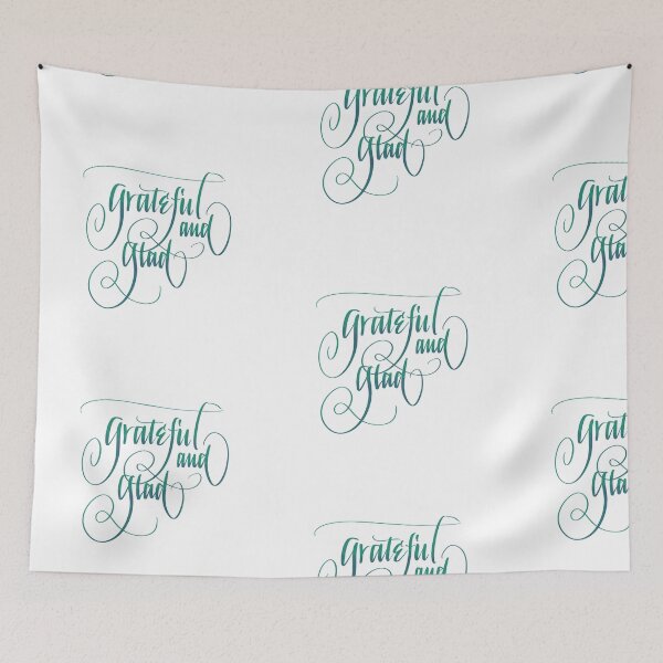 Item preview, Grateful and Glad Calligraphy designed and sold by SaxonBlueInk.