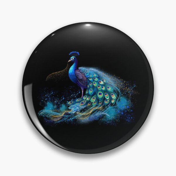 Aperçu de l'œuvre Superbe paon à paillettes bleues et vertes créée et vendue par MarieSusan.