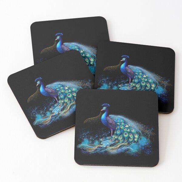 Artikelvorschau, Atemberaubender blauer und grüner Glitzer-Pfau entworfen und verkauft von MarieSusan.