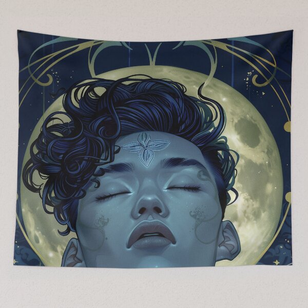 Item preview, Feeling the moon 2 - Art Deco Portrait designed and sold by Kynaios.