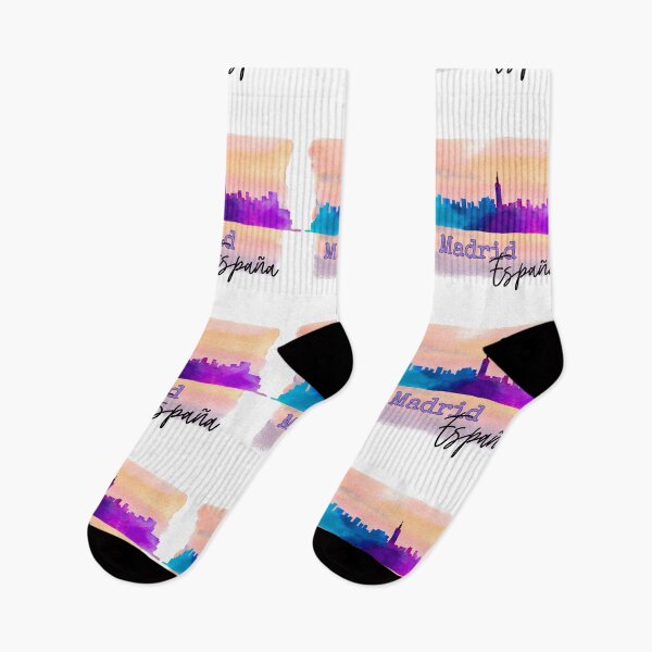 Item preview, Madrid Spain España City Skyline in Purple Watercolor  designed and sold by julyperson.
