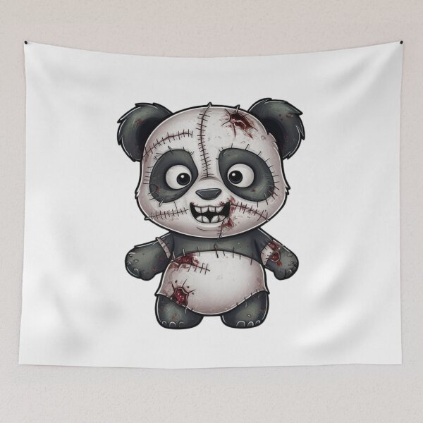 Item preview, Haunted Panda Plush: Stitches of Fear designed and sold by vk09.