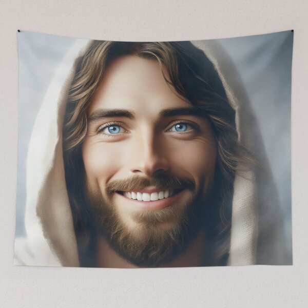 Item preview, Jesus Smiling , Jesus Christ , Jesus Face, Lord Christ, Christian designed and sold by stylishdzign.