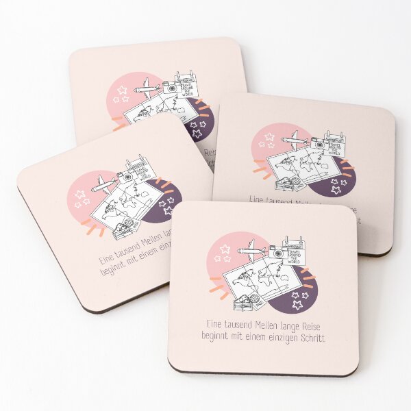 Item preview, Eine Reise von tausend Meilen beginnt mit einem einzigen Schritt | Pastel Pink Background designed and sold by RM-Journey.