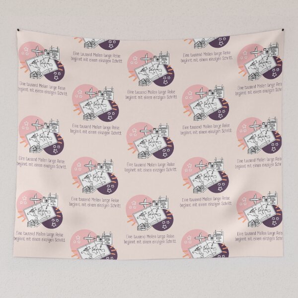 Item preview, Eine Reise von tausend Meilen beginnt mit einem einzigen Schritt | Pastel Pink Background designed and sold by RM-Journey.