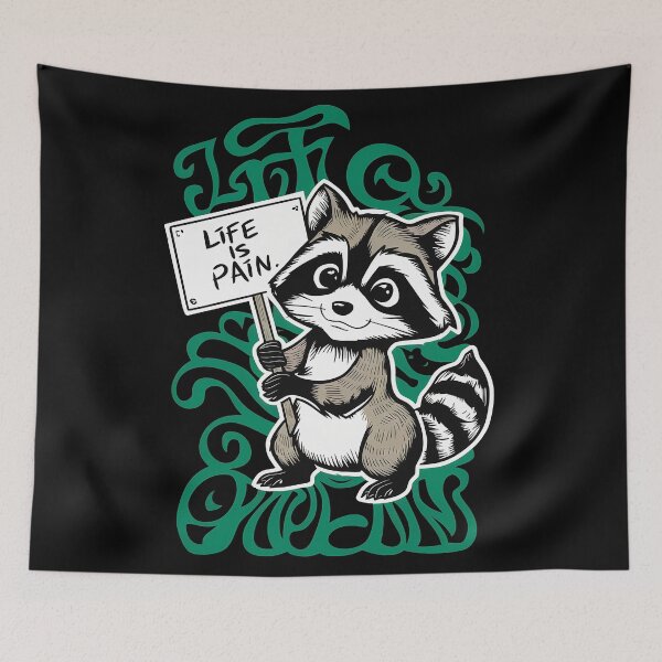 Item preview, Philosophical Raccoon - Existential Critter designed and sold by SharpPenguin.