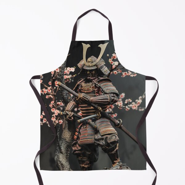 Item preview, Silent Strength: Miniature of a Samurai Warrior in Classic Armor Surrounded by Cherry Blossoms designed and sold by Mullet Monkey.