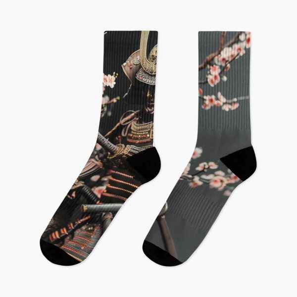 Item preview, Silent Strength: Miniature of a Samurai Warrior in Classic Armor Surrounded by Cherry Blossoms designed and sold by Mullet Monkey.
