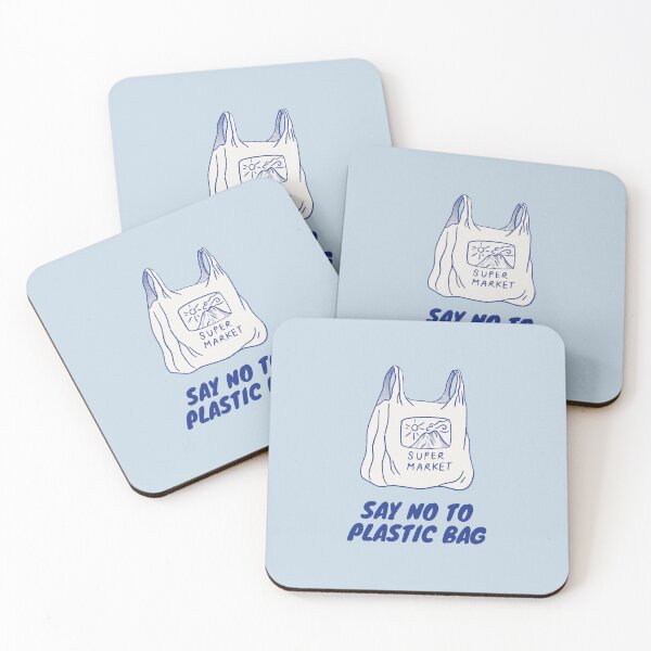 Item preview, SAY NO TO PLASTIC BAG | Pastel Blue Background designed and sold by RM-Journey.