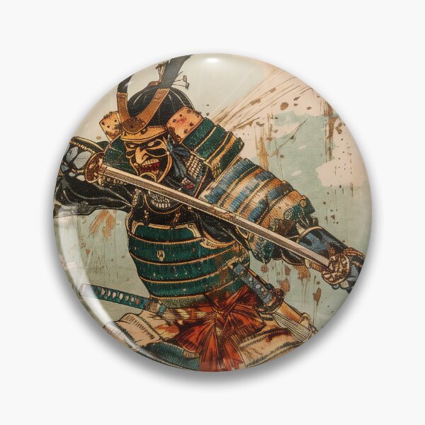 Item preview, Guardian of Tradition: Detailed Traditional Drawing of a Japanese Samurai in Armor designed and sold by Mullet Monkey.