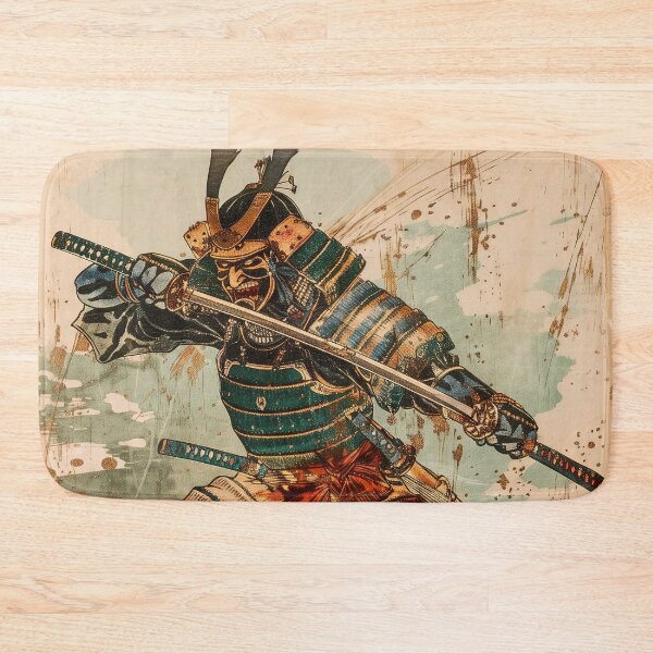 Item preview, Guardian of Tradition: Detailed Traditional Drawing of a Japanese Samurai in Armor designed and sold by Mullet Monkey.