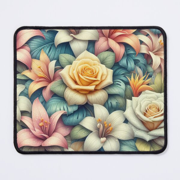 Item preview, Blossom Whispers Delicate Dance of Lilies and Roses" designed and sold by ArtComixHaven.