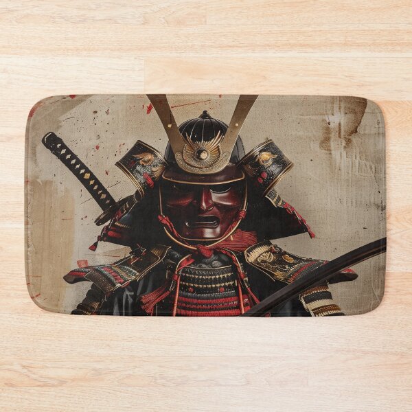 Item preview, In the Eyes of Honor: Intense Close-up of a Samurai in Traditional Gear designed and sold by Mullet Monkey.
