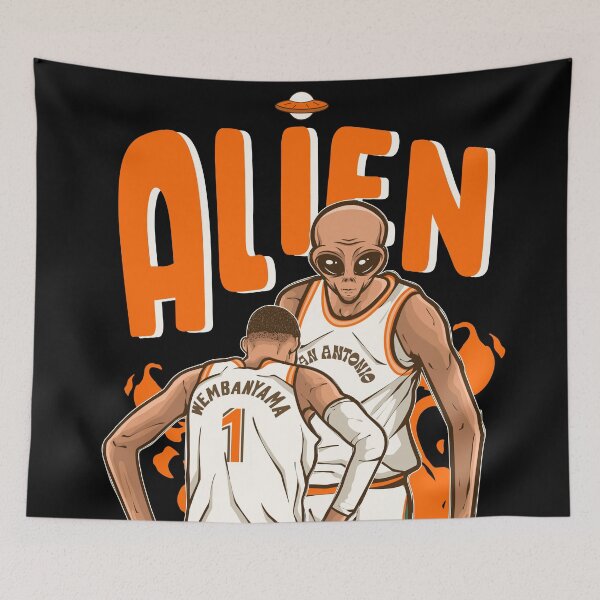 Item preview, Victor Wembanyama Alien Cartoon designed and sold by RatTrapTees.