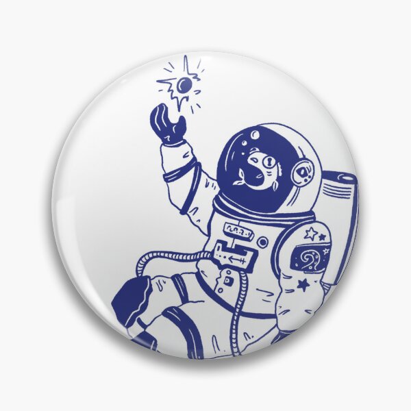 Item preview, Astronautical: fish in a spacesuit (navy and white) designed and sold by TheDoodlemancer.
