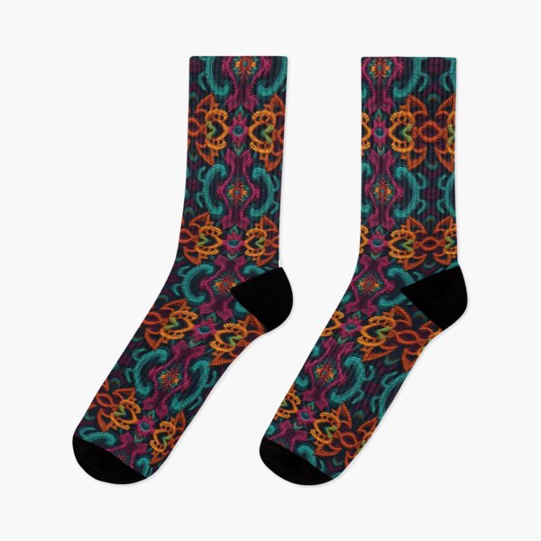 Item preview, Knitted patterns in the style of visions under ayahuasca. A psychedelic trip, knitted with threads. Colorful handmade fractal patterns. Crocheted psychedelics. designed and sold by SculpterioShop.