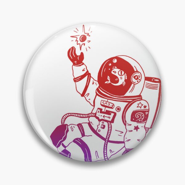 Item preview, Astronautical: fish in a spacesuit (light retro purple and red) designed and sold by TheDoodlemancer.