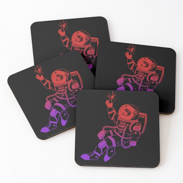 Item preview, Astronautical: fish in a spacesuit (dark retro purple and red) designed and sold by TheDoodlemancer.