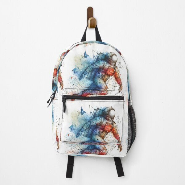 Item preview, Astronaut Adrift Watercolour Dreams Amidst Geometric Constellations designed and sold by ArtComixHaven.