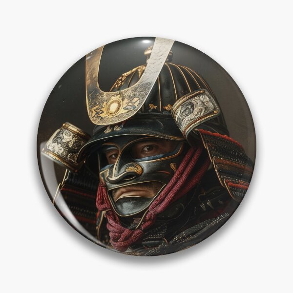 Item preview, Icon of Bushido: Detailed Close-up of a Traditional Japanese Samurai in Armor designed and sold by Mullet Monkey.