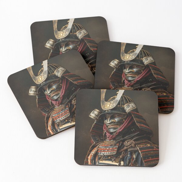 Item preview, Icon of Bushido: Detailed Close-up of a Traditional Japanese Samurai in Armor designed and sold by Mullet Monkey.