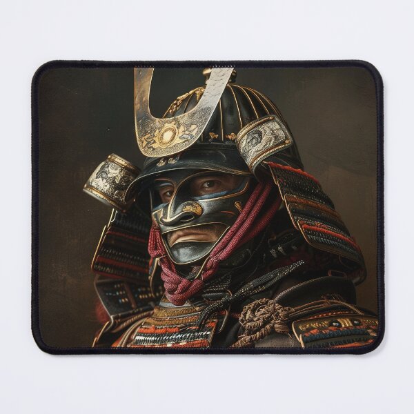 Item preview, Icon of Bushido: Detailed Close-up of a Traditional Japanese Samurai in Armor designed and sold by Mullet Monkey.