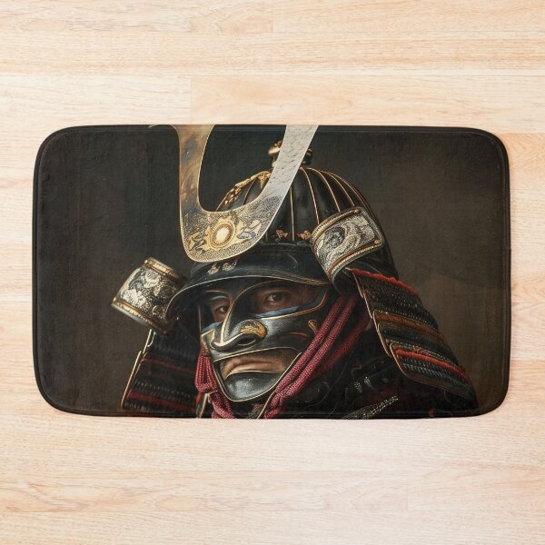 Item preview, Icon of Bushido: Detailed Close-up of a Traditional Japanese Samurai in Armor designed and sold by Mullet Monkey.