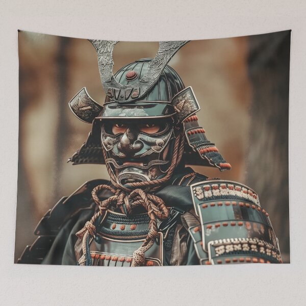 Item preview, Echoes of the Past: Detailed Portrait of a Samurai Warrior in Classic Armor designed and sold by Mullet Monkey.