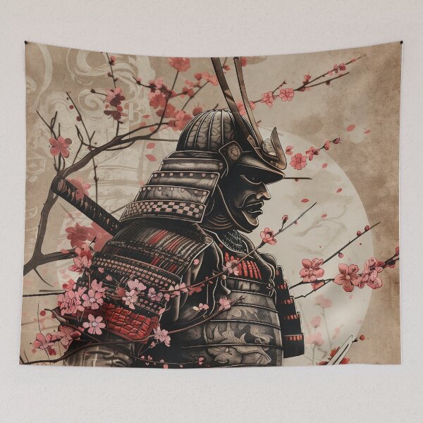 Item preview, Warrior's Pride: Detailed Portrait of a Japanese Samurai in Traditional Plate Armor designed and sold by Mullet Monkey.