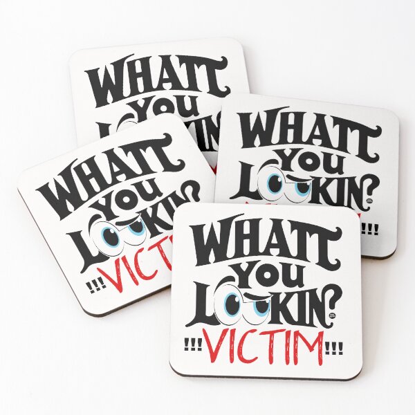 Item preview, What You Looking; Victim; designed and sold by StickerApe.