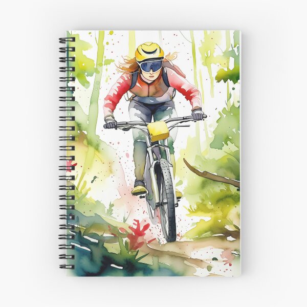 Item preview, A mountain biker surges through a lush, vivid forest, the scene a blur of motion and color designed and sold by homydesign.